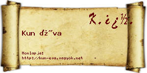 Kun Éva névjegykártya